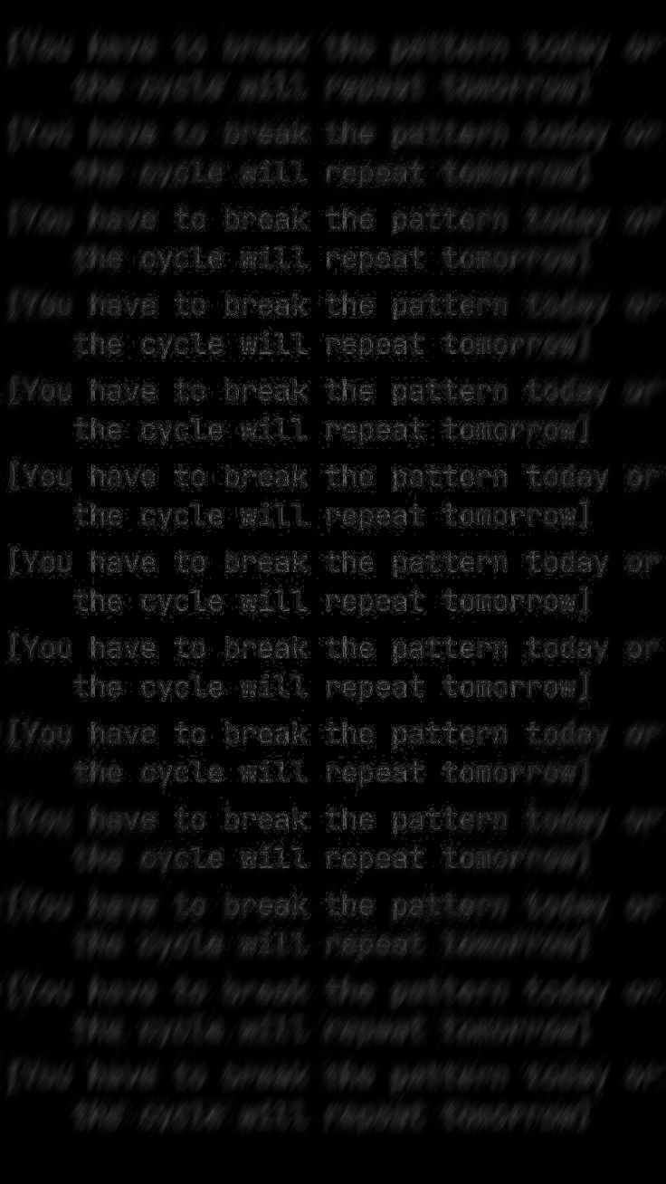 must break the neverending meaningless cycle