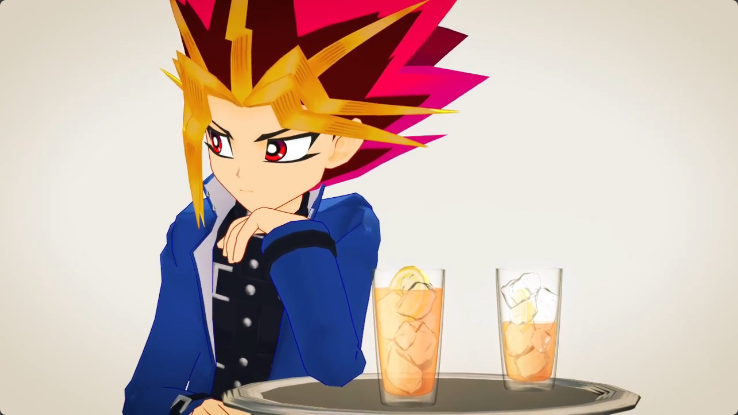 yami is drinking and thinking