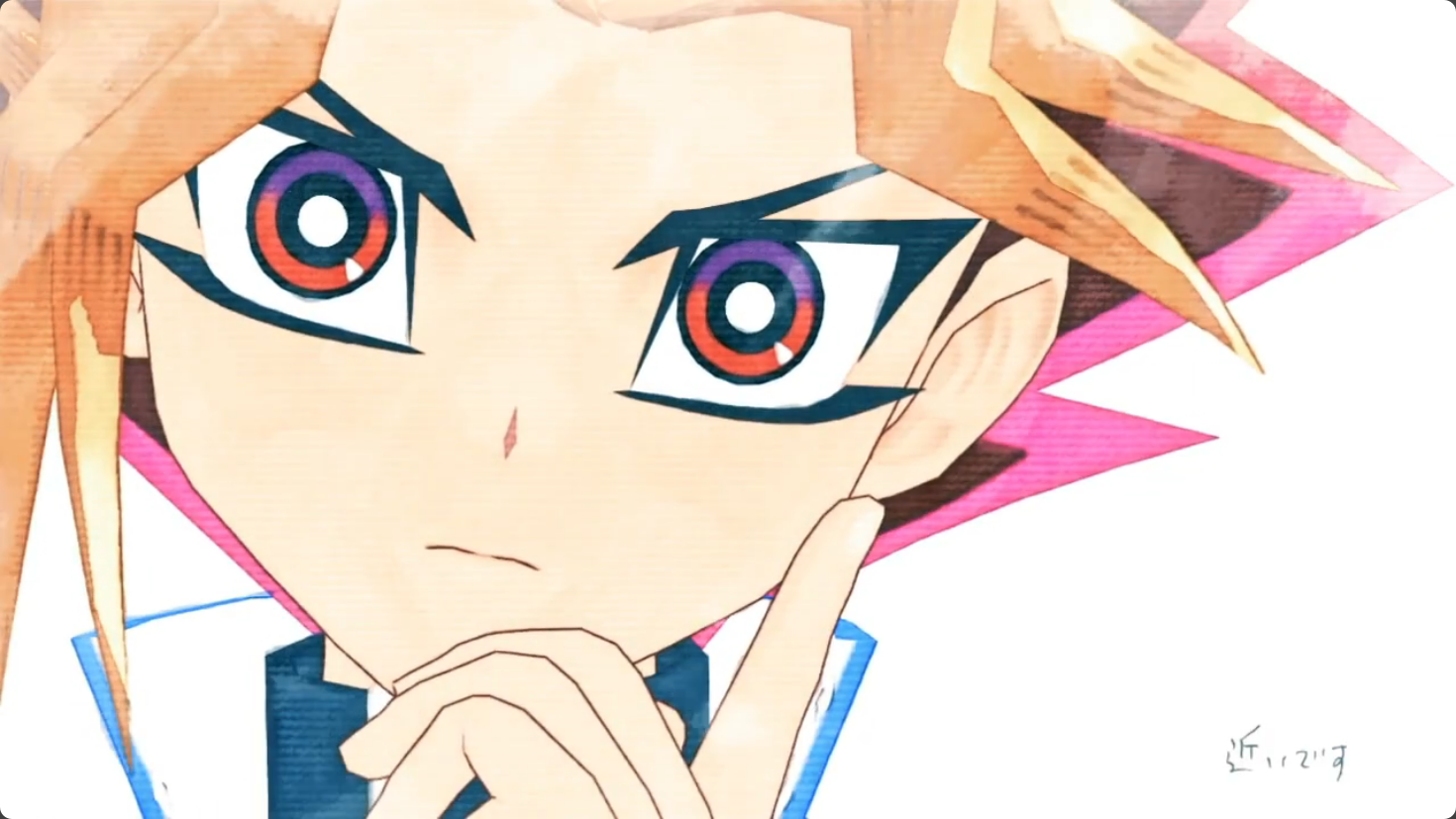 yami is staring and he's too close to the camera