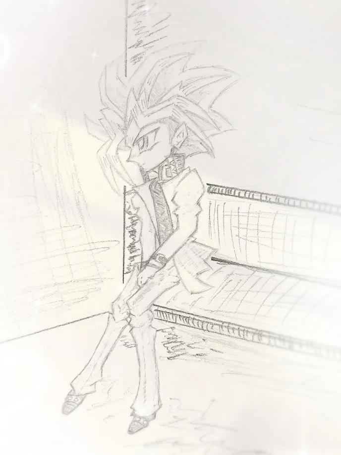 sketch of yami by a window, by me